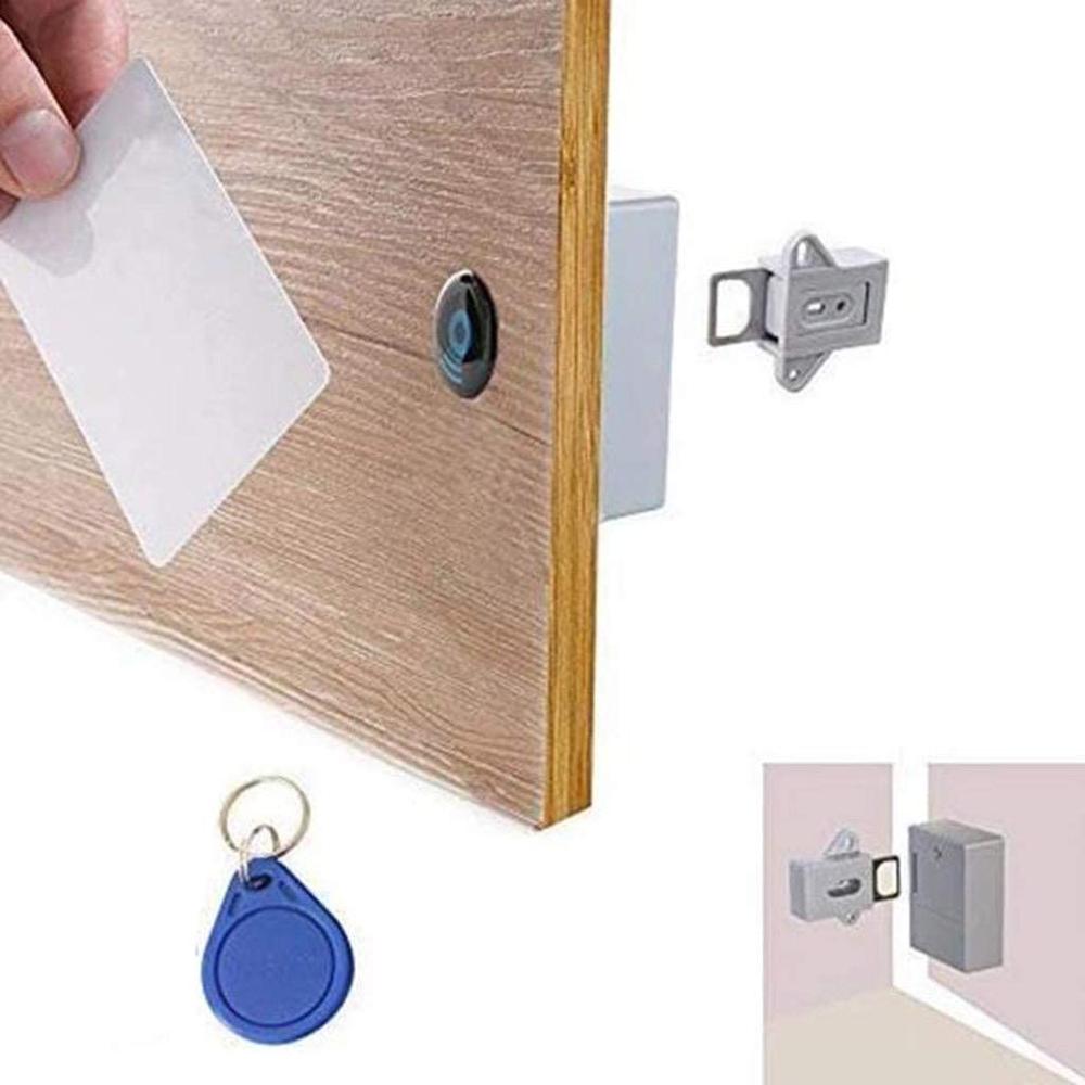 Serrure de porte à capteur Intelligent RFID Invisible, verrouillage de porte de tiroir d&#39;armoire de garde-robe à chaussures