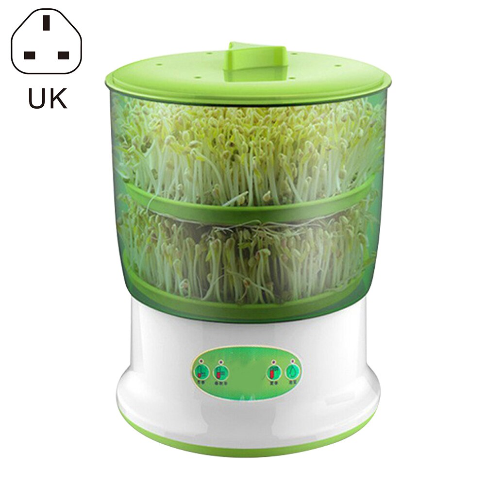 2/3 capas US EU UK automática máquina de brotes de frijol capas automática germinador eléctrico semilla semillero crecimiento maceta de vivero: UK 2 Layer