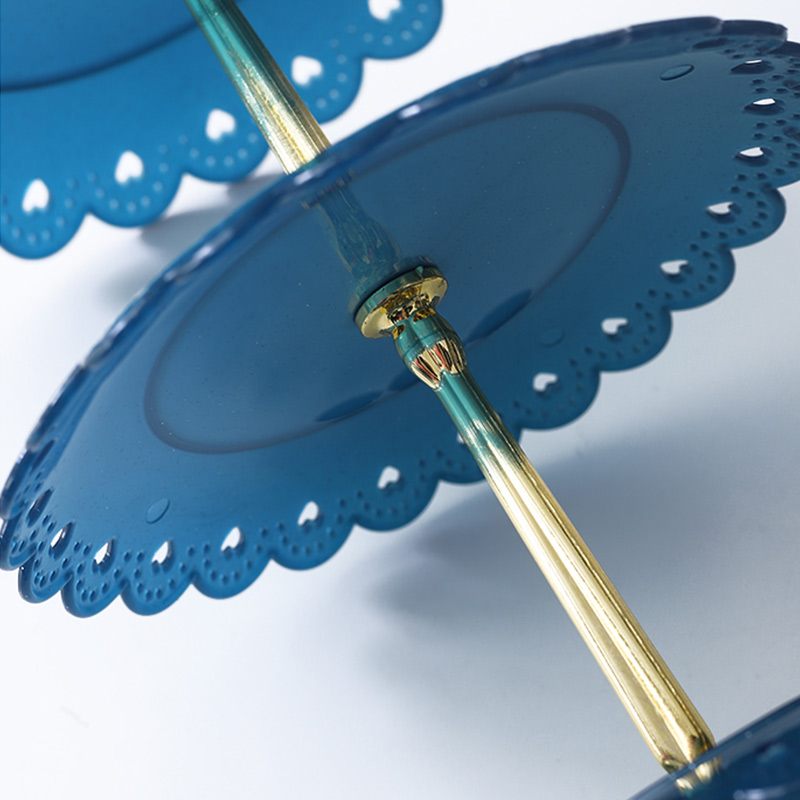 Soporte de 3 capas para pastel de dulces, mesa de postre para de boda, plato de fruta, bandeja Retro, soporte de platos, bandeja de postre escalonada de plástico