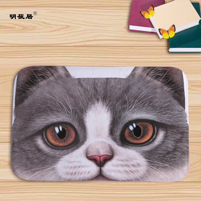 Rabatt hjem dekor stor katt ansikt priset flanell myk dørmatte gulvmatter dårlig kjøkken teppe 40 x 60cm stue tapete antislip: mu 140