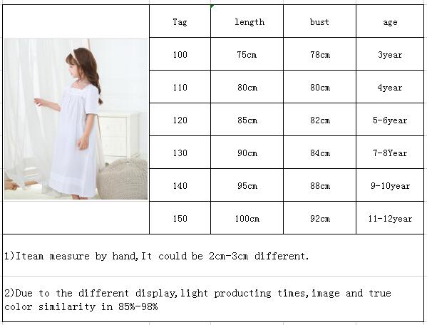 Zomer Meisjes Nachtjapon Jurk Baby Meisje Witte Boog Katoenen Pyjama Jurk Kidis Boog Nachtkleding Kleding 6 8 10 12 Jaar