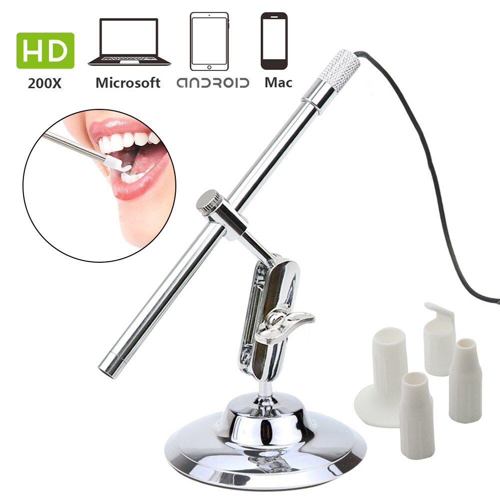 Ear Cleaning 200X Magnification Computer Mobile Phone Inspection 1080P 2MP Camera With 8 LEDs Magnifier USB Endoscope Borescope