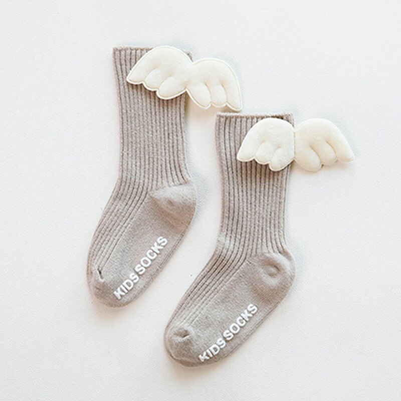 Automne hiver enfants enfant en bas âge filles ange ailes chaussettes pour enfant filles garçons doux anti-dérapant coton chaussettes bébé chaussettes de noël