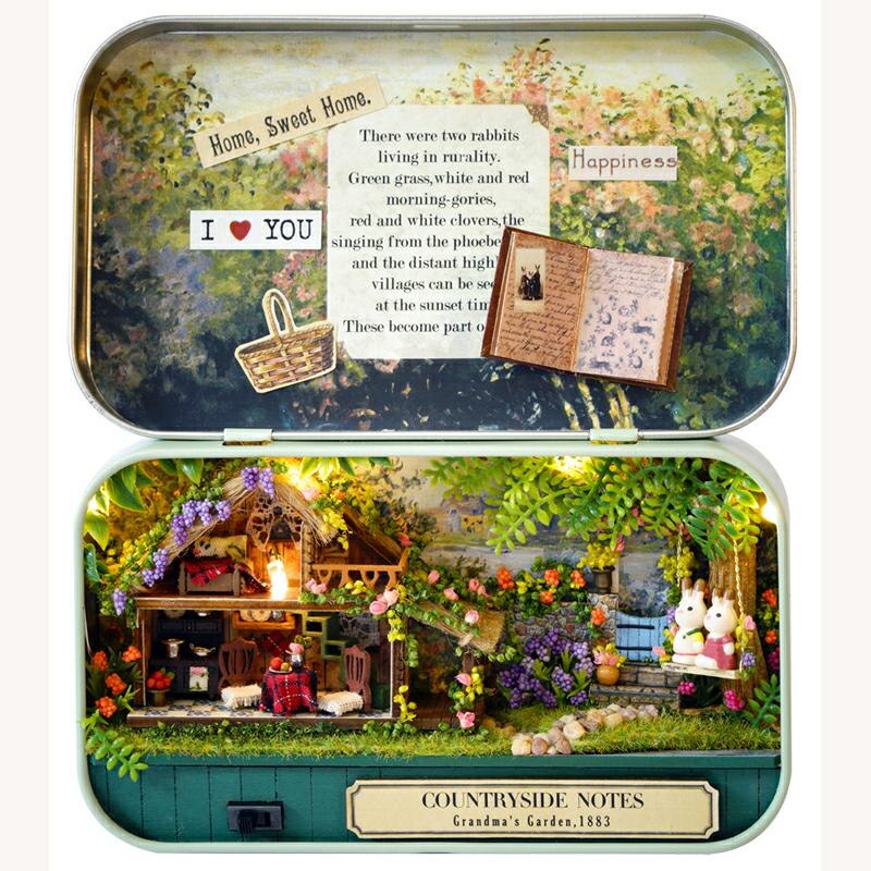 Cutebee Kasten Theater muebles para casa de muñecas miniatura juguete de bricolaje casa de muñecas en miniatura muebles v4-v6: V4