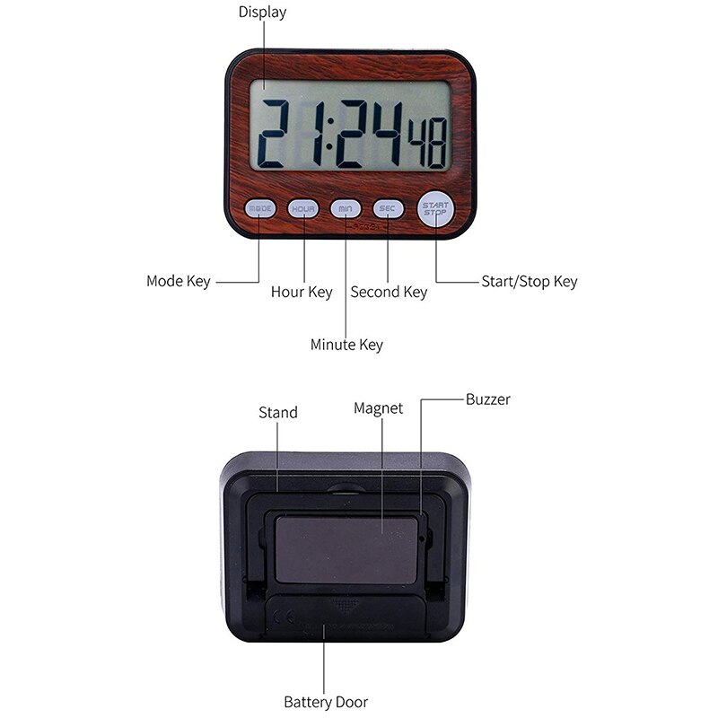 Timer Digital Timers Kitchen Timer with Alarm Clock for Cooking Shower Study Stopwatch Alarm Clock Cooking Countdown Time