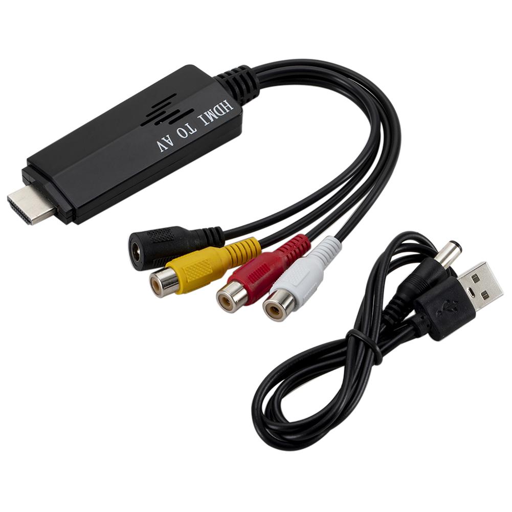Hdmi para rca adaptador conversor cabo suporte 1080 p hdmi 2av macho para fêmea