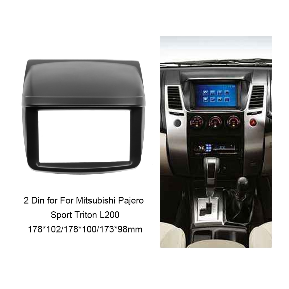 2 din etulevy mitsubishi pajero sport triton  l200 mornitorille keskellä keskimmäistä stereopaneelia kojelautaan asennussarjan asennussarja