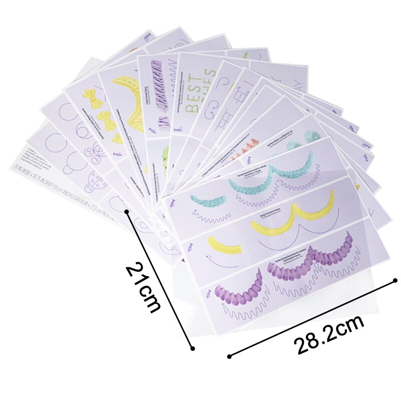 Boquillas para manga pastelera, tablero de dibujos para práctica DIY, plantilla de dibujo de práctica, decoración de papel, plantilla de práctica, moldes para decorar torta
