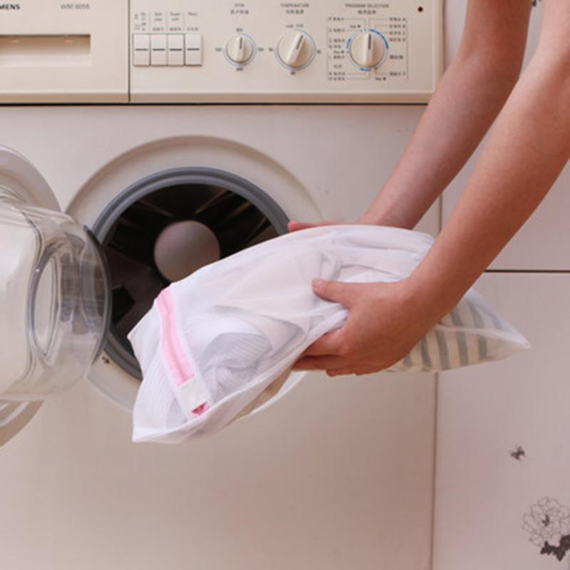 3 Sizes Zippered Mesh Laundry Wash Bags Nylon Laundry Bag Zipped Wash Bag Laundry Washing Mesh Net Daily Household Goods Tools