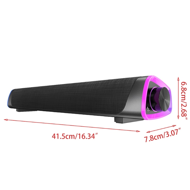 3D Surround Soundbar Bluetooth 5.0 Speaker Wired Computer Speakers Stereo Subwoofer Sound bar for Laptop PC Theater TV Aux X6HA