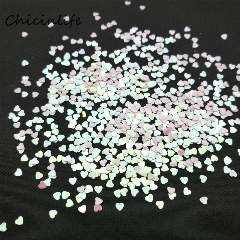 Chicinlife 1000 stk / lot 3mm hvidt hjerte konfetti bryllupsbord dekoration konfetti bachelorette fest dekorativt