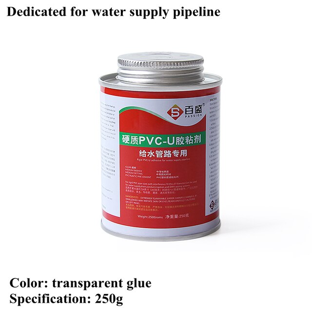 Pegamento de PVC para irrigación de jardín, Conector de tubería de drenaje, sellador, junta de tubo de agua de Acuario, adhesivo, estante DIY, 1 ud.: Water Supply 250g