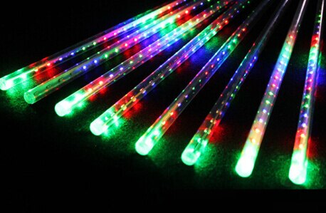 Guirnalda de luces Led para decoración de bodas, tubo de lluvia de meteoritos de 30CM, 50CM, 110V-230V, para exteriores, guirnalda de hadas para árbol de Navidad: changeable / 50cm Tube