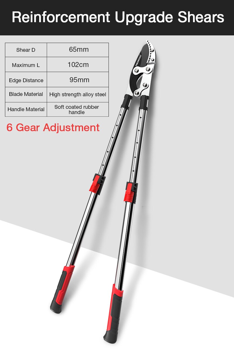 DTBD Garden Tree Pruning Shears High Branch Pruning Tool Ratchet Secateur Long Telescopic Handle Fruit Picker Pruner Scissors