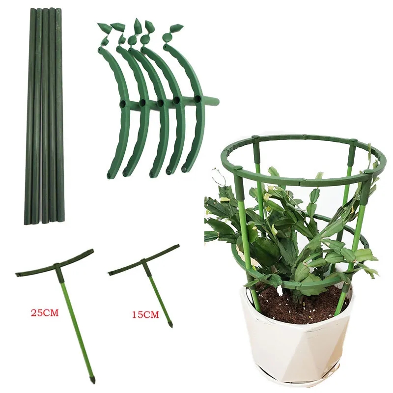 Suporte de planta de plástico pilha jardim semi-circular quadro suporte subir para flores crescente varanda flor gaiola titular jardim suprimentos