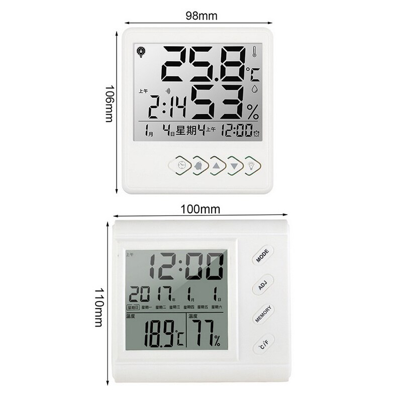 LED Digital Hygrometer Thermometer Indoor Temperature Humidity Gauge for Office Home