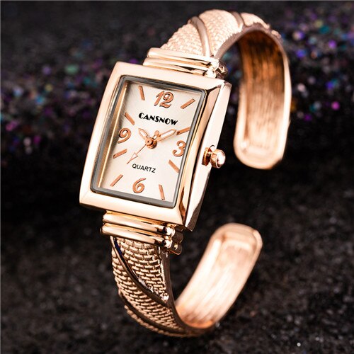Women Luxury Rectangle Quartz Watches 2022 Stylish Rose Gold Bracelet Casual Wristwatches bayan kol saati: Rose Gold