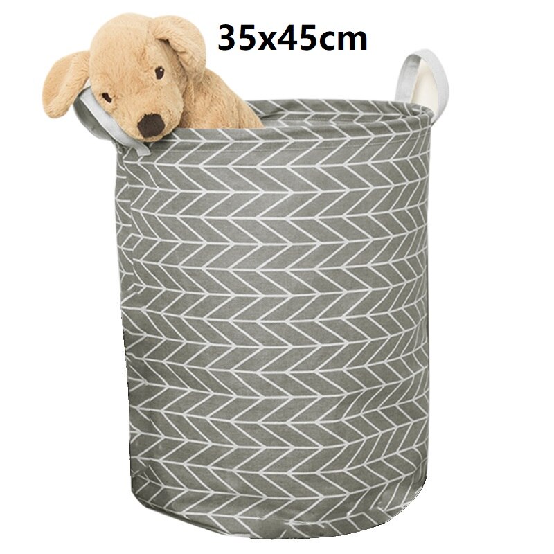 35x45cm Cotton And Linen Dust Collecting Bucket Hamper Washing Toy Dirty Clothes Storage Organizer Laundry Baskets Bin 1pc: F4 35x45cm