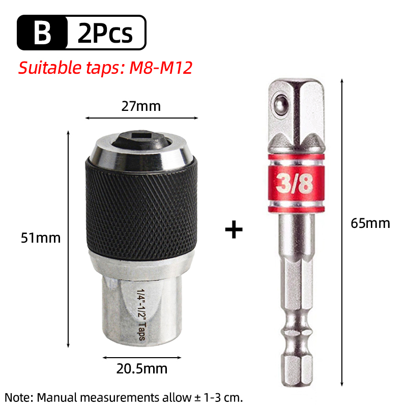 M3-M12 Gewindebohrer-Stecknuss, 3/8 Zoll Vierkantantrieb, verstellbare Backen, Abzieher, Werkzeug, Steckschlüssel, Adapter, Gewindebohrer, Reibahle, Schraubenausdreher: Himmel-Blau
