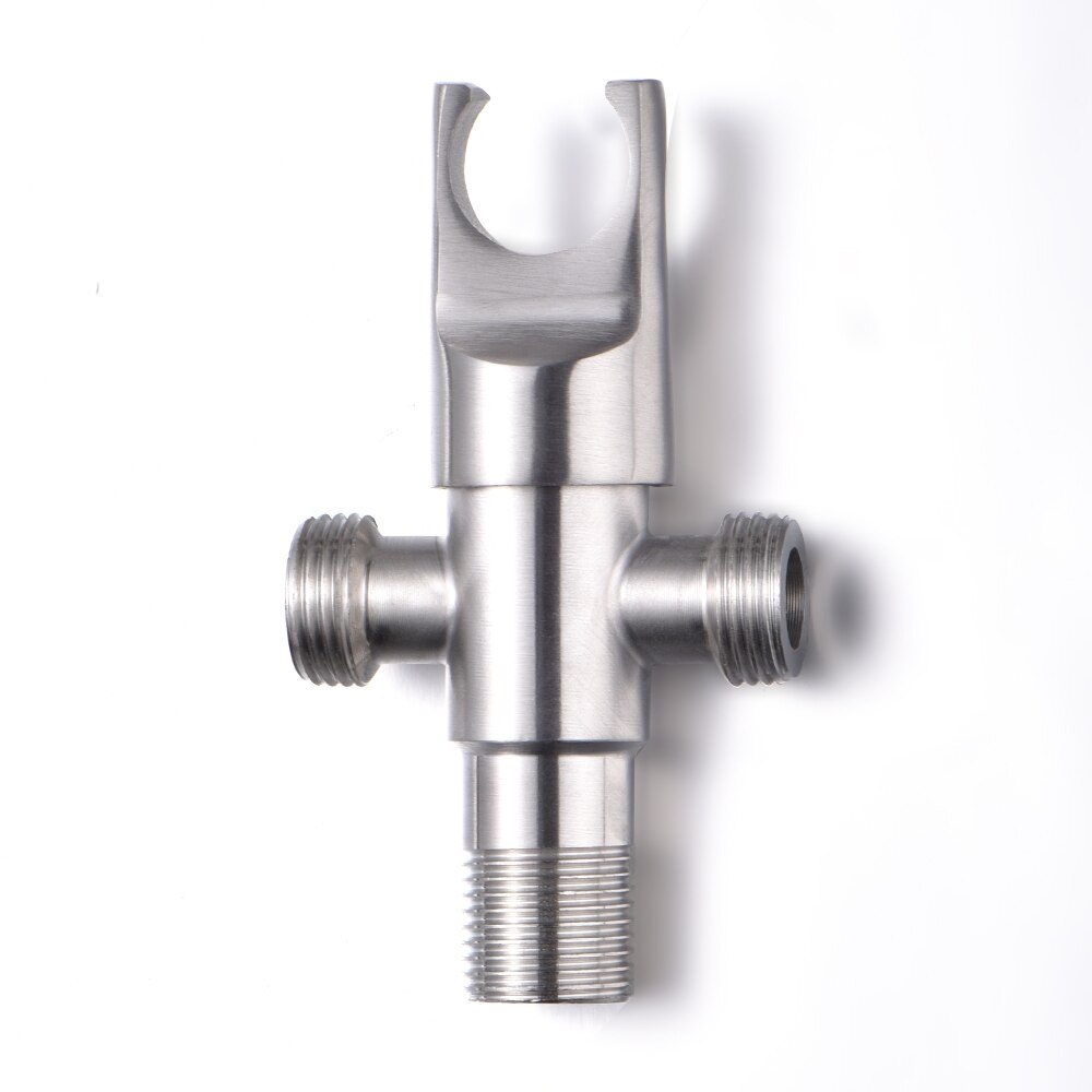 Multifunction Stainless Steel 3Ways T Valves With Holder Bathroom Accessories Water Diverter Wall Mounted Shower Fix Bracket