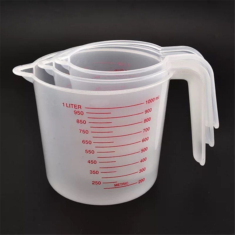 250/500/1000ML Plastic Measuring Cup Jug Pour Spout Surface Kitchen Tool