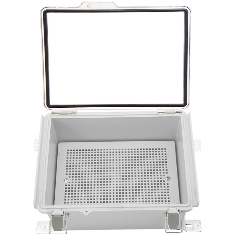 Waterproof IP67 Electrical Junction Box Hinged Clear Cover Stainless Steel Latch Enclosure Mounting Plate Bracket 220x170x110mm