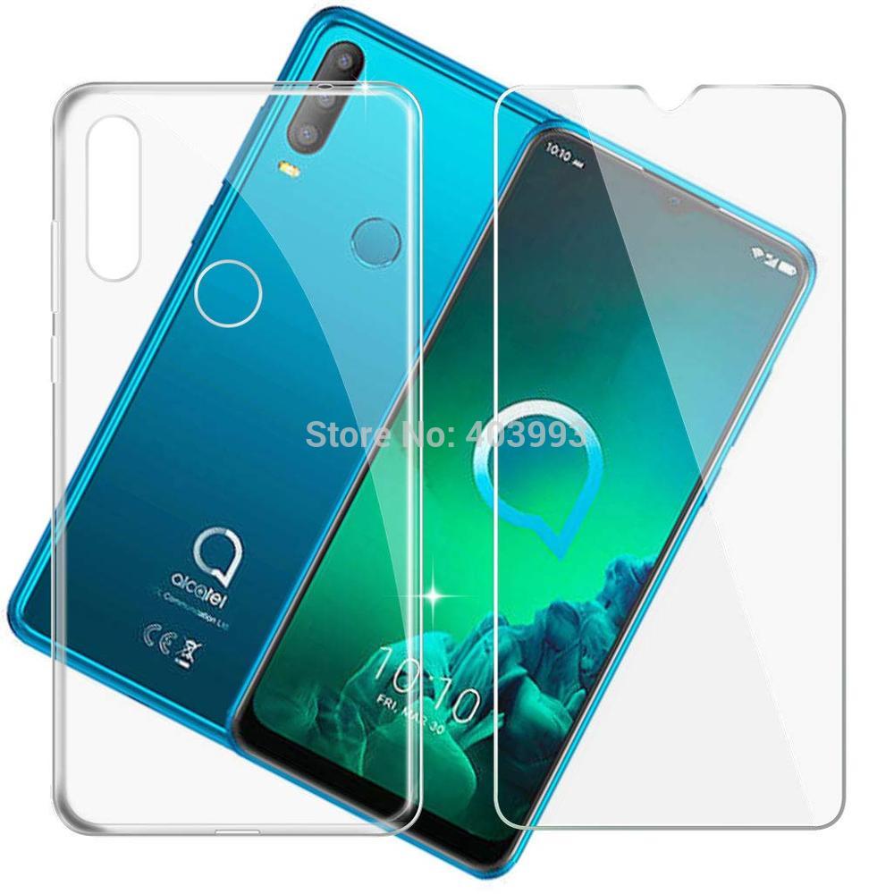 per Alcatel 1S 2020 Trasparente Della Copertura di Caso + Protezione Dello Schermo in Vetro Temperato di Protezione Pellicola per Alcatel 1S 2020: Default Title