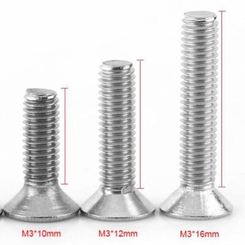 300Pcs Flat Head Hexagon Socket Screw Bolt Nut Matching Tool Fastener Hardware