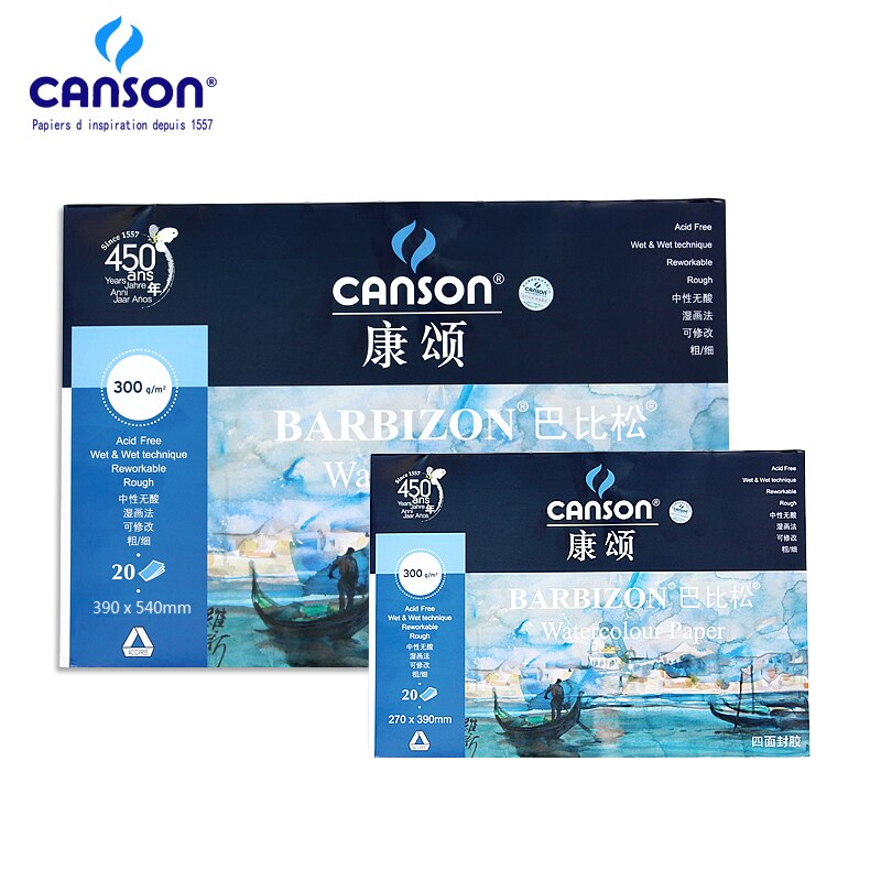 Canson Barbizon Aquarel Papier 300G 20 Lakens Frankrijk 4K 8K
