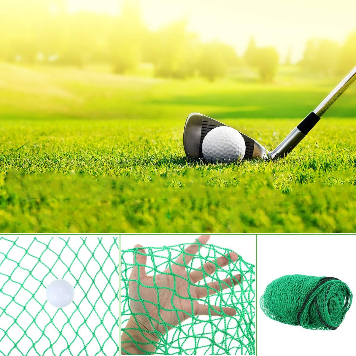 Golf træningsnet polyethylen netting stropper let at fastgøre 4 firkantede golf net reb grænser kraftig slagnet