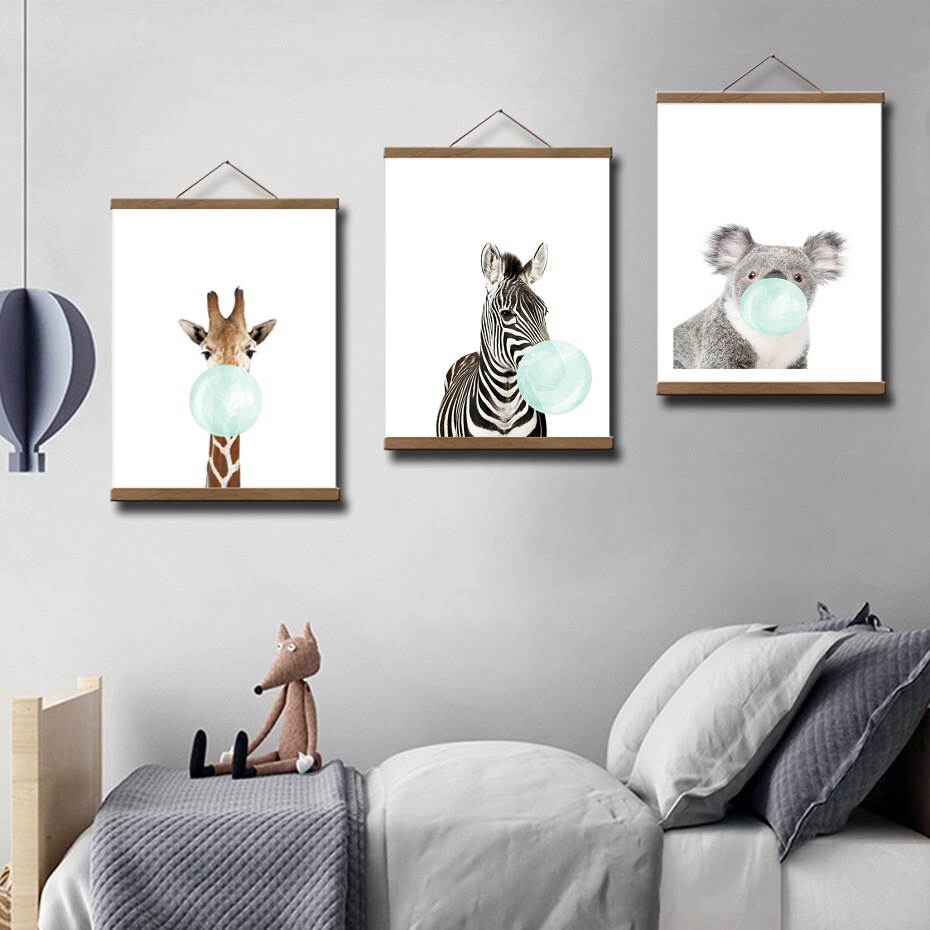 Pine Wood Magnetic Poster Hanger Natural Frame Hanger Frame Painting Photo Frame Canvas Wall Art Craft Frame Art Hanger Frame