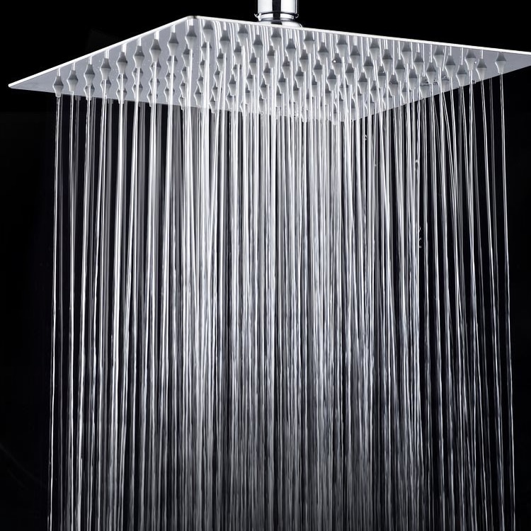 10 Inch Stainless Steel Ultra Thin Ceiling Rain Shower Square Big Bath Rainfall Nozzle Shower Bathroom Shower Head