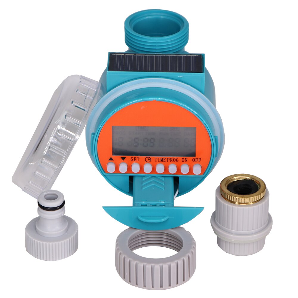 Solar Garden Water Timer Automatic Irrigation Controller LCD Digital Valve Programmable Waterproof Power Saving Sprinkler System
