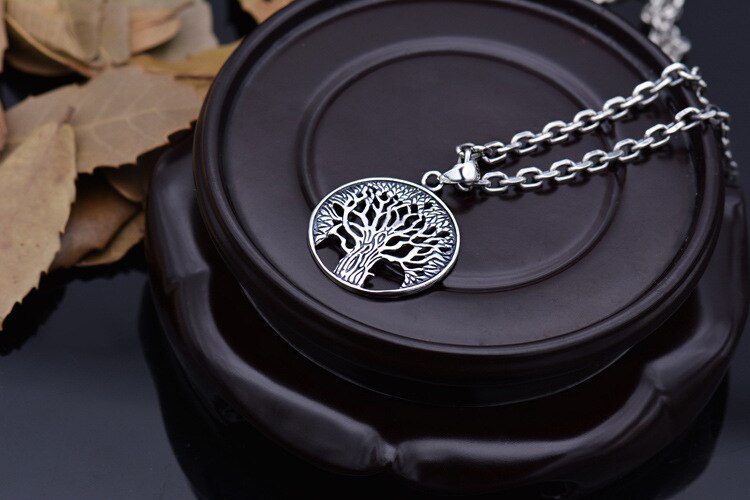 Ketting met 100% 925 zilveren levensboomhangers, ketting met 925 sterling zilveren levensdriehangers en geluksamulet