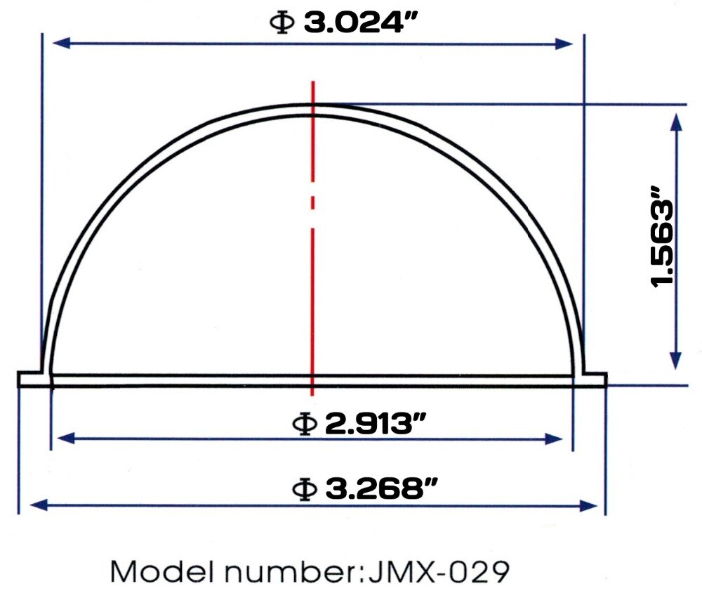 JMX 2.9 INCH Acrylic Indoor / Outdoor CCTV Clear Camera Dome Cover IP Camera Dome Housing Security Camera Housing