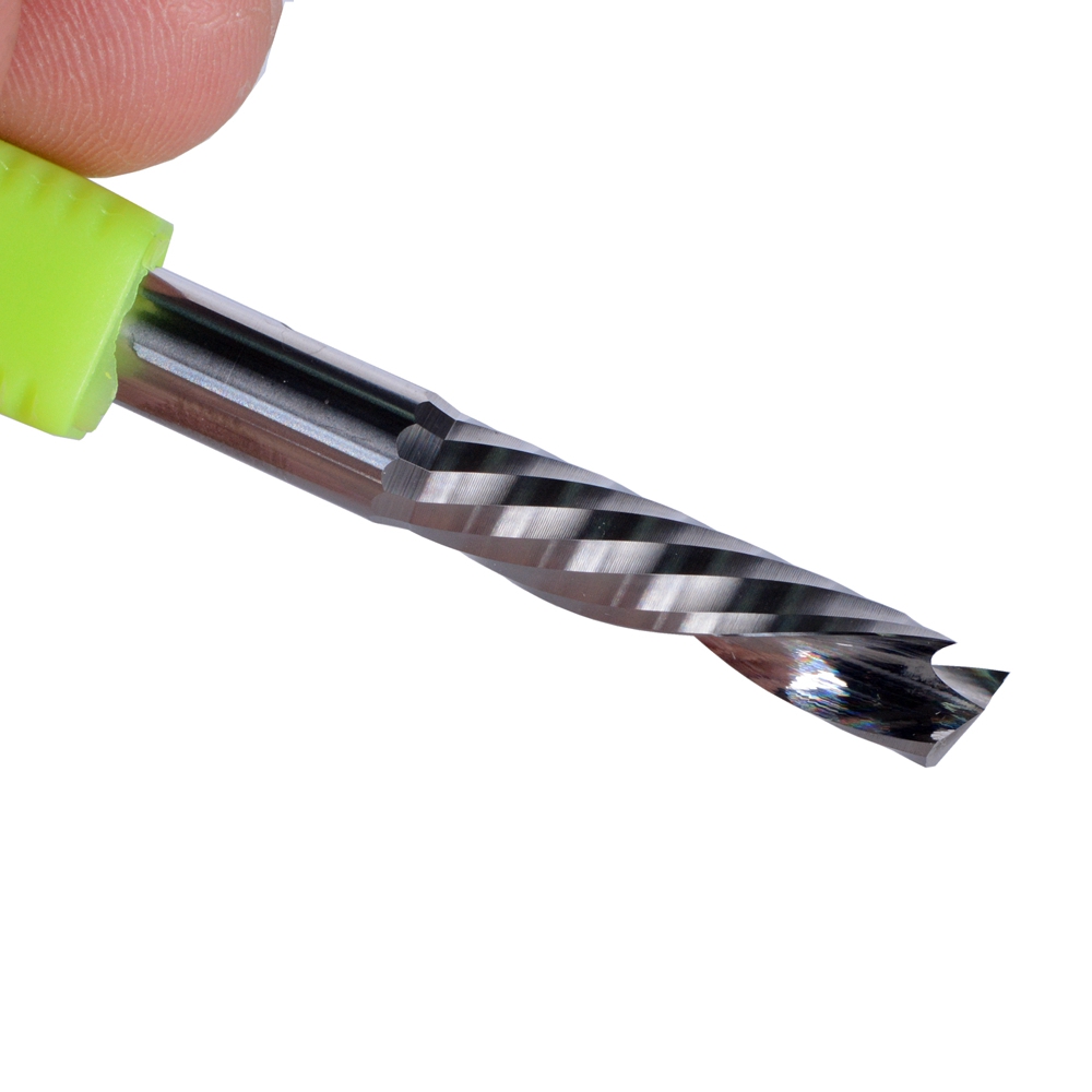 1 pièces 3.175/4/6/8mm AAA haut et bas coupe simple cannelure spirale carbure fraise outils pour Compression bois fraise fraise