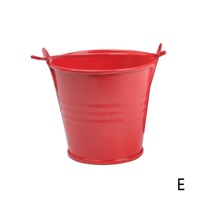 1pc mini plåthink färgglad plåt växt krukjärn bröllop liten tunna färg hantverk prydnadsföremål godistillbehör  o3 h 4: E