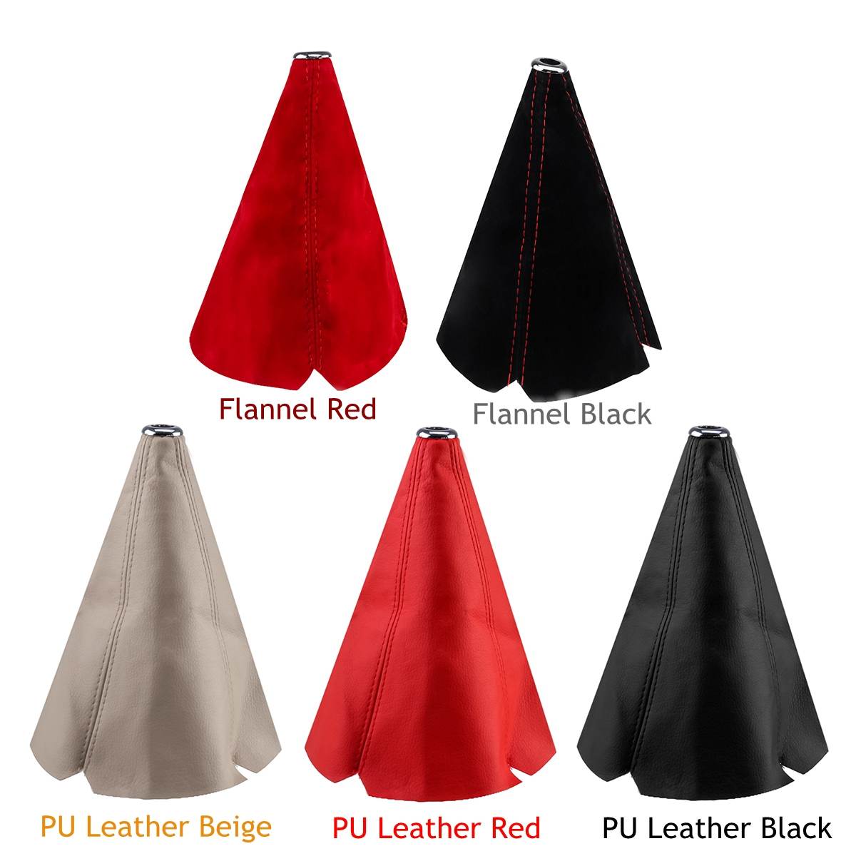 Universal PU Leather / Flannel Gear Shift Collars Car Hyper Fabric Gear Shift Knob Lever Stick Collar Gaiter Boot Cover