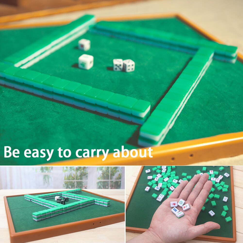 Erwachsene drinnen Leichte Bord Spiel Reise Tragbare Mini Mahjong einstellen Unterhaltung Traditionelle Mit Klapptisch Partei Acryl