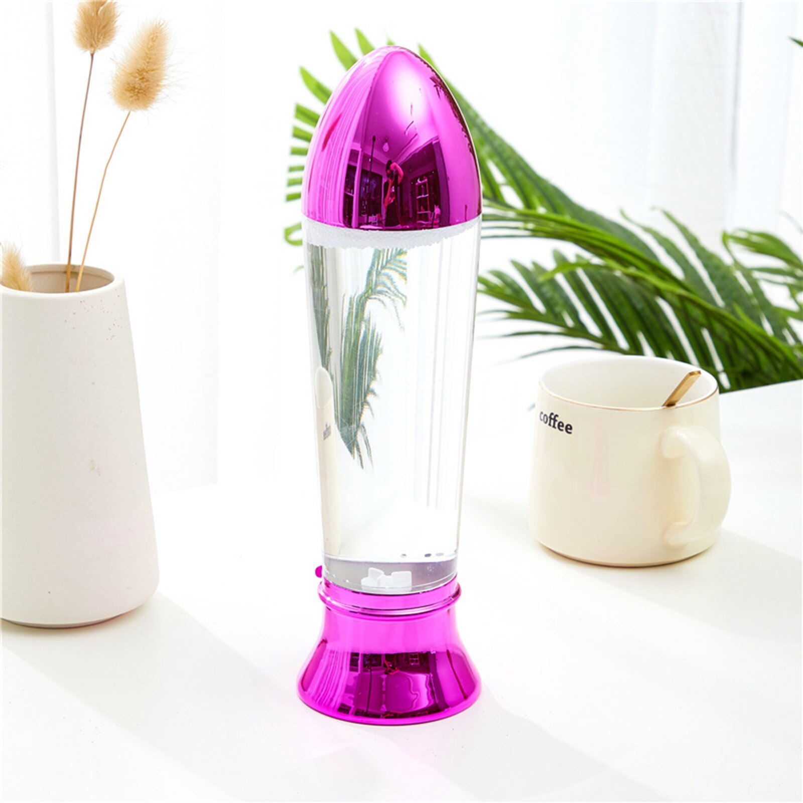 300ml Led Candles Rotating Color Changing Glitter Led Candles Flameles Romantic Crystal Candle Light Home Party Decoration#T2: J