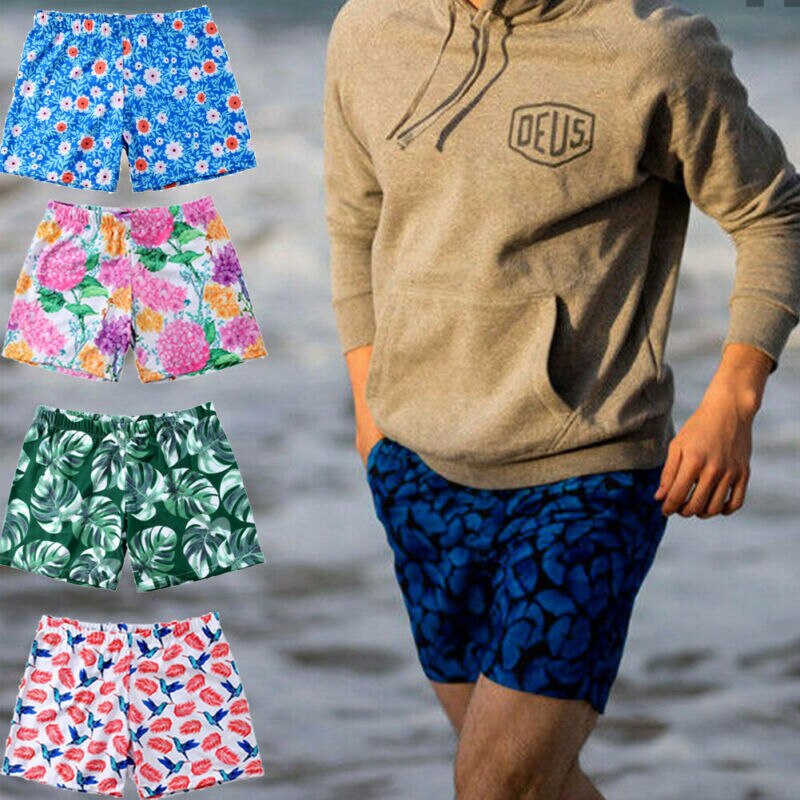 Heren bloemen elastische zwemshorts pastorale zomer badmode zwembroek heren strand zwemshorts