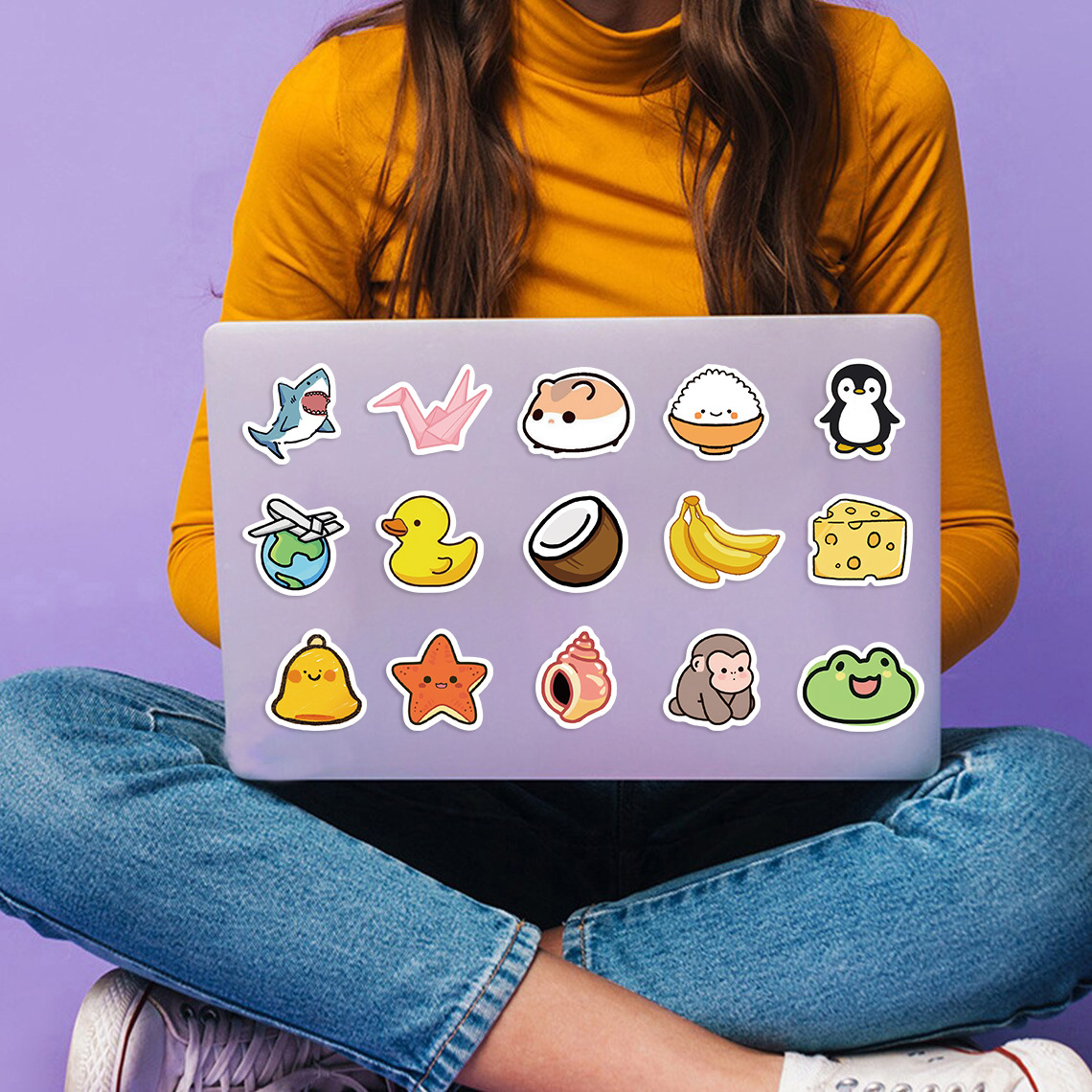 100 Uds Mini animales lindos alimentos dibujos animados pegatinas de grafiti teléfono guitarra portátil maleta taza pegatina impermeable juguete para niños