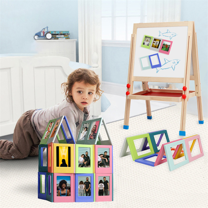 3 zoll Magnetische Bilderrahmen Foto Magneten Foto Bunte Rahmen Für Familie Erinnerungen Kühlschrank Magnet freundlicher Bausteine