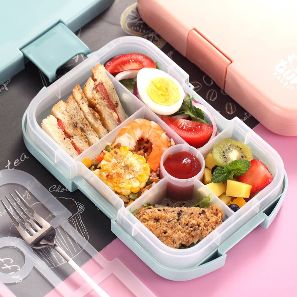 920ml matbokser av sunne materialer 6 bentobokser med gitter mikrobølgeovn, servise matoppbevaringsbeholder lunsjboks