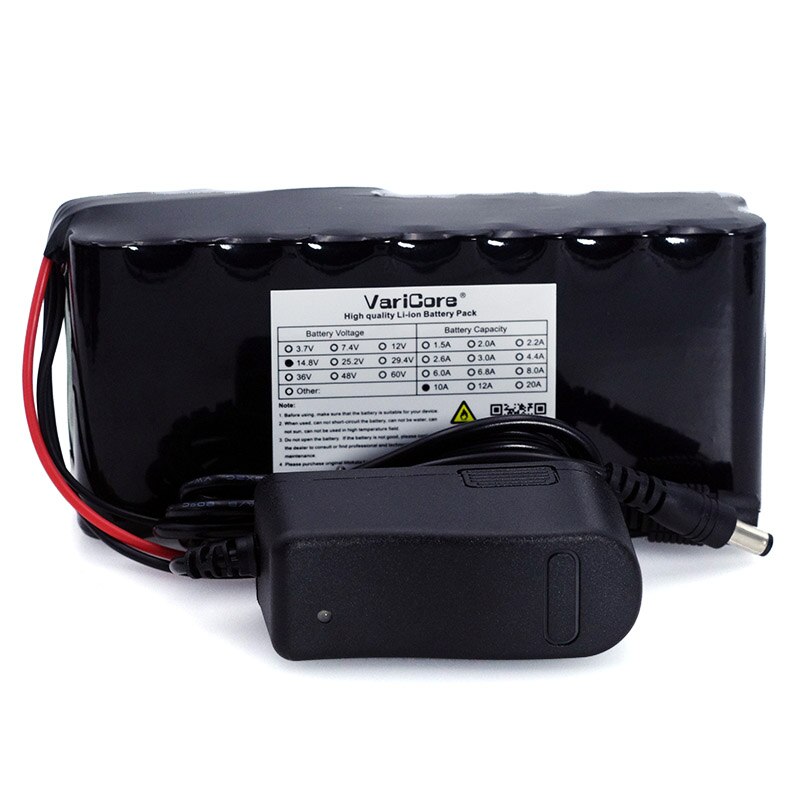 VariCore 14.8V 10Ah 18650 li-iom battery pack night fishing lamp heater miner's lamp amplifier battery with BMS+16.8V Charger