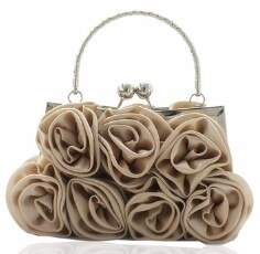 DAIWEI Saco Flor Saco Da Noiva Bolsa Saco Da Forma Da Noite das Mulheres vestido Cheio vestido de Festa de Casamento bolsa Clutch Mulheres flor Presente saco: champagne