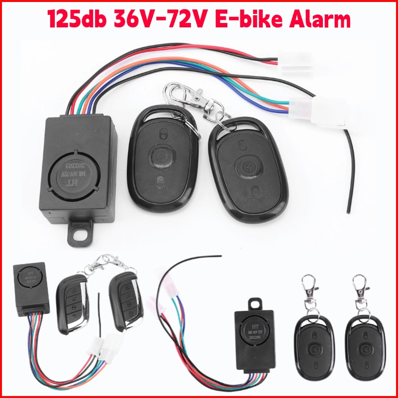 E-Bike-Alarmsystem, 36–72 V, 125 dB, Diebstahlschutz für Elektroroller, Fahrrad, Sicherheit, Anti-Verlust-Fernbedienung, Detektor, Alarm, 1–3 Set