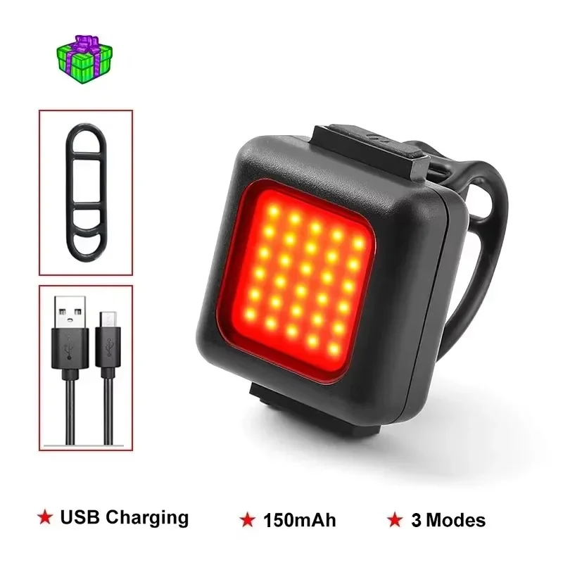 BUCKLOS Fietslicht COB Voor Achter Fietsverlichting LED Oplaadbare Mountain Road Fietslamp MTB Achterlicht Fietsen Zaklamp: Licht Groen