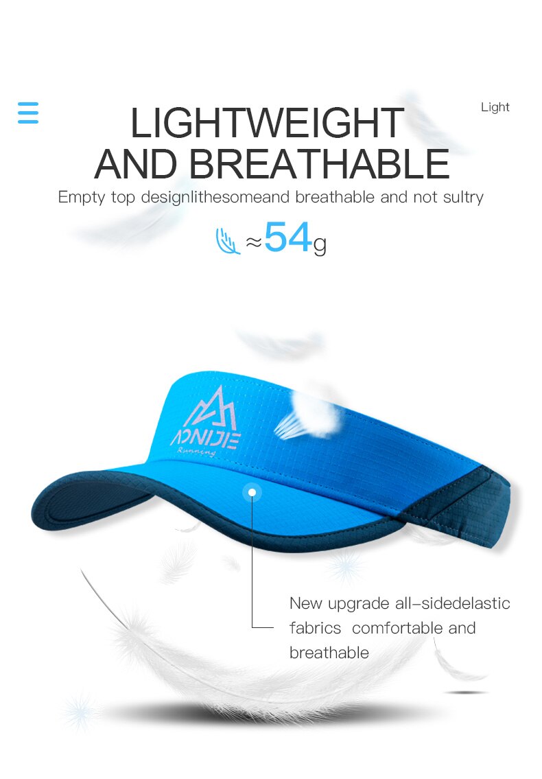 AONIJIE-visera deportiva E4080S ligera, ajustable, con correa, Anti UV, para playa, Golf, pesca y Maratón