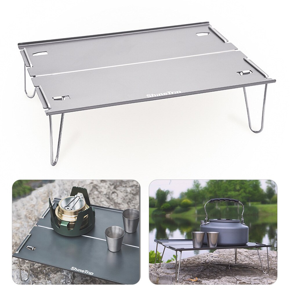 Shinetrip Camping Tafel Draagbare Ultralight Aluminium Mini Klaptafel Voor Outdoor Picknick Bbq Strand Vissen Klaptafel